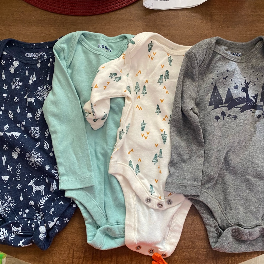 Set of Old Navy Long Sleeve Onesies. 3-6 Month